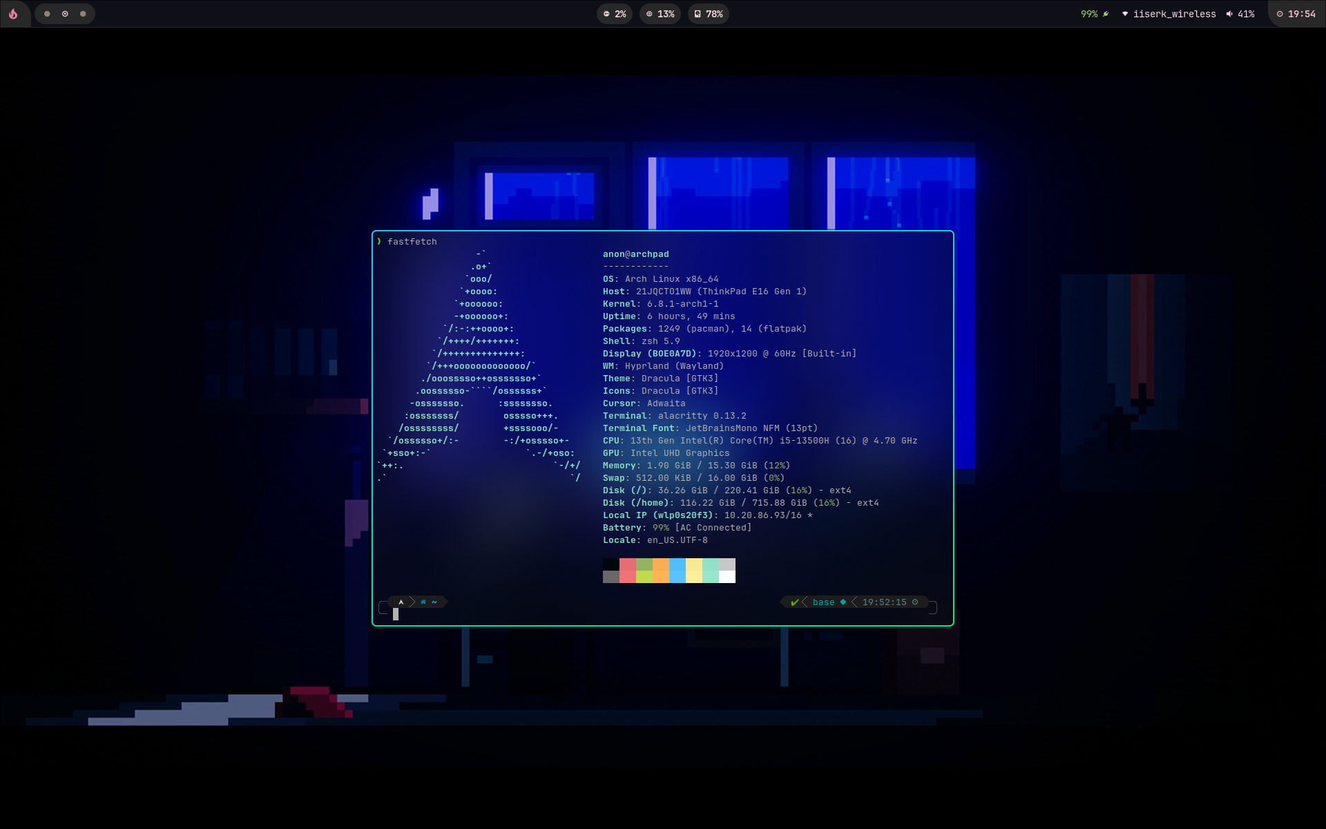 A screenshot of my system